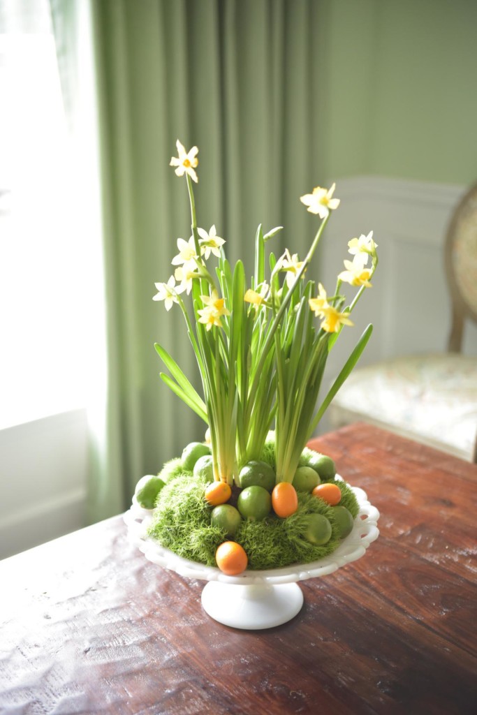 home decor ideas using flowers, kumquats, and limes