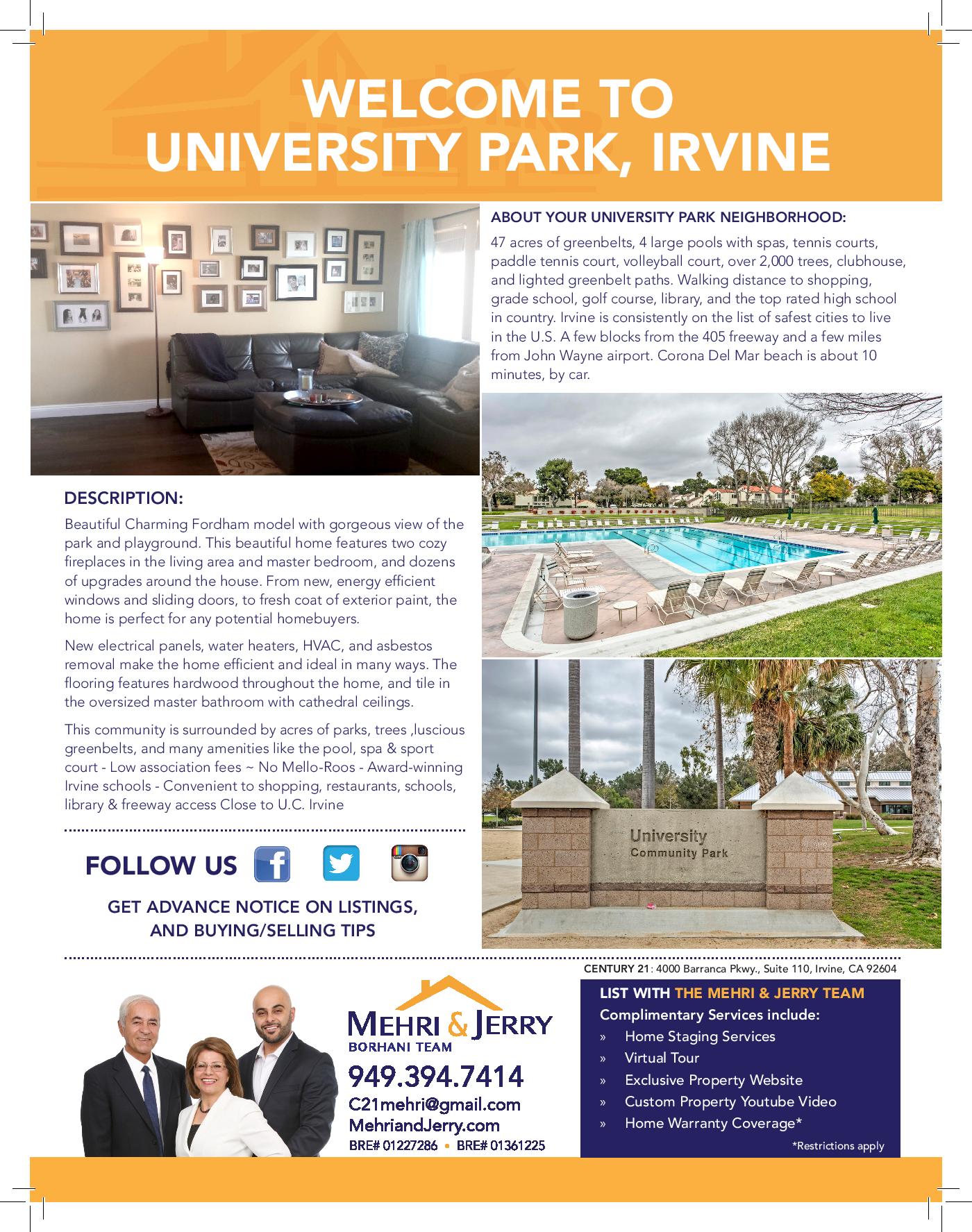 8 Rockrose ~ Irvine, CA ~ University Park